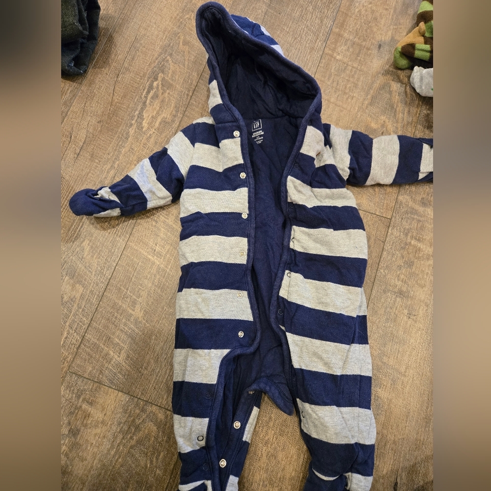 GAP Kids Striped One Piece - Navy and Gray